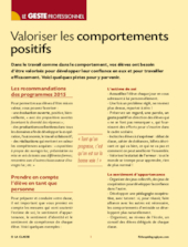 Valoriser les comportements positifs