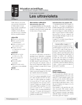 Vivre avec le soleil (4) / Les ultraviolets