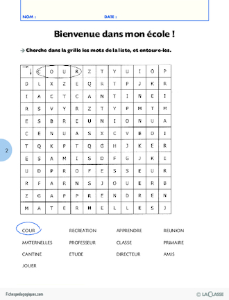 Vocabulaire Cycle 2 / Une année de mots mêlés