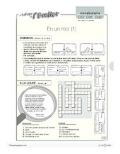 Vocabulaire / En un mot (1)