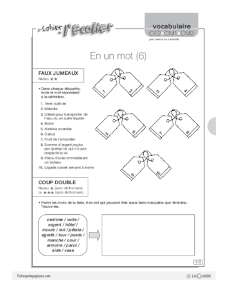 Vocabulaire / En un mot (6)