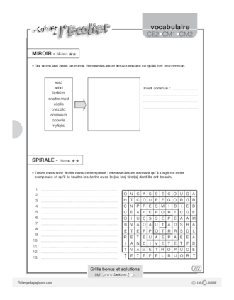 Vocabulaire / En un mot (7)