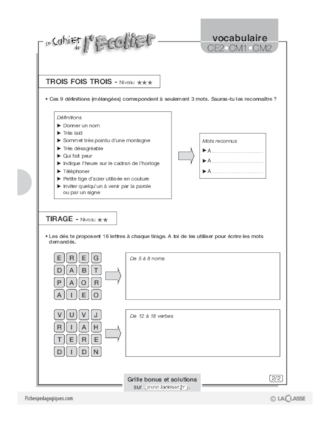 Vocabulaire / En un mot (8)