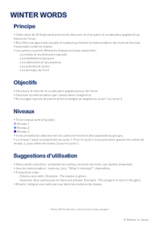 Winter words - 35 flashcards